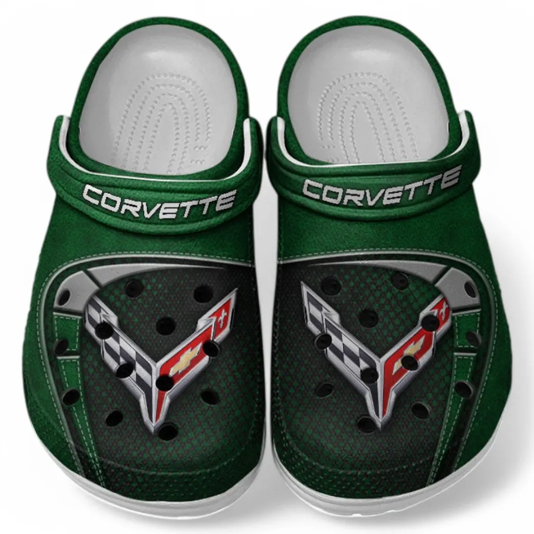 Chevrolet Corvette Crocs Sandals For Men Women, Gift For Chevrolet Corvette Fan CAR177031425562 - Green