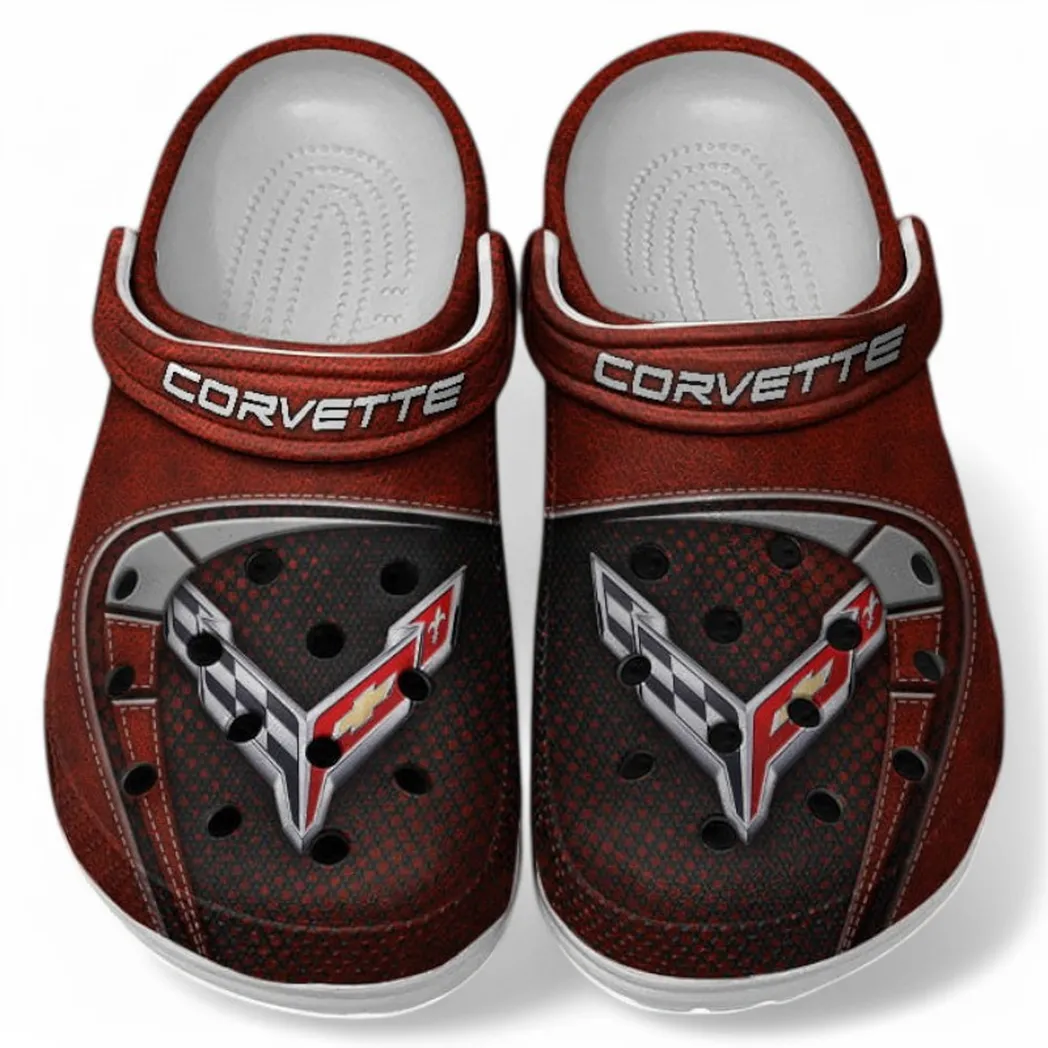 Chevrolet Corvette Crocs Sandals For Men Women, Gift For Chevrolet Corvette Fan CAR177031425562 - Red