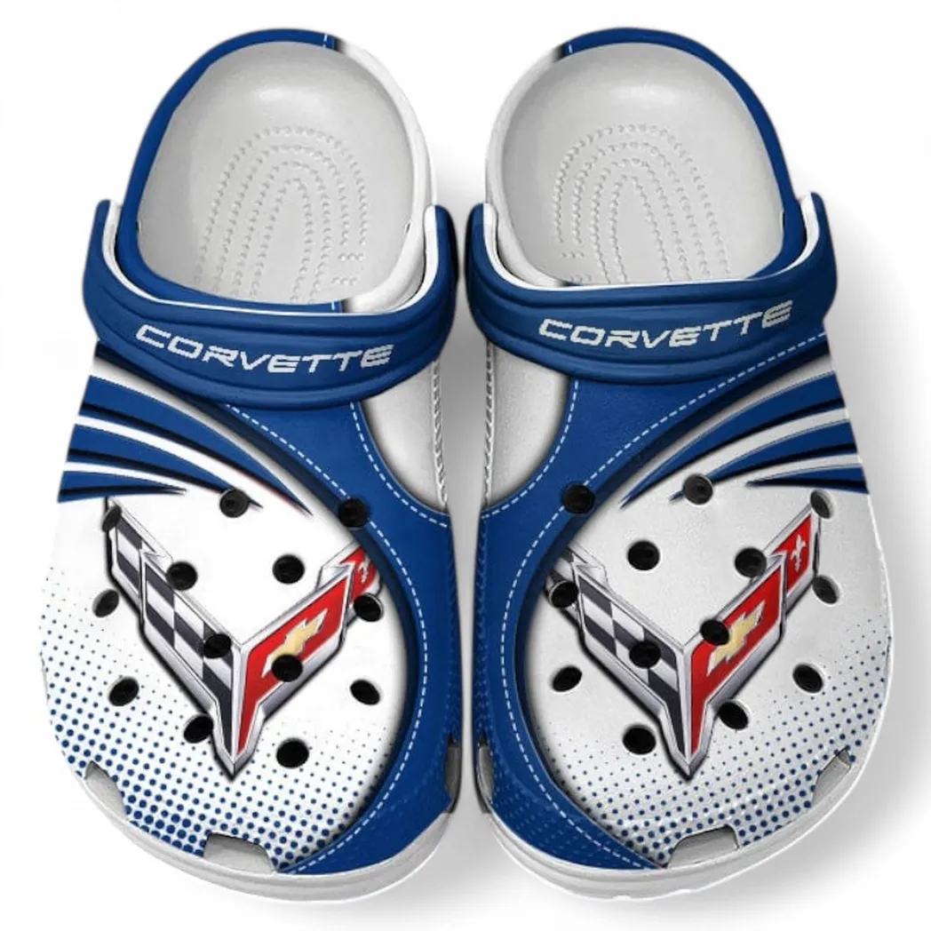 Chevrolet Corvette Crocs Sandals For Men Women, Gift For Chevrolet Corvette Fan CAR181031525705 - Blue