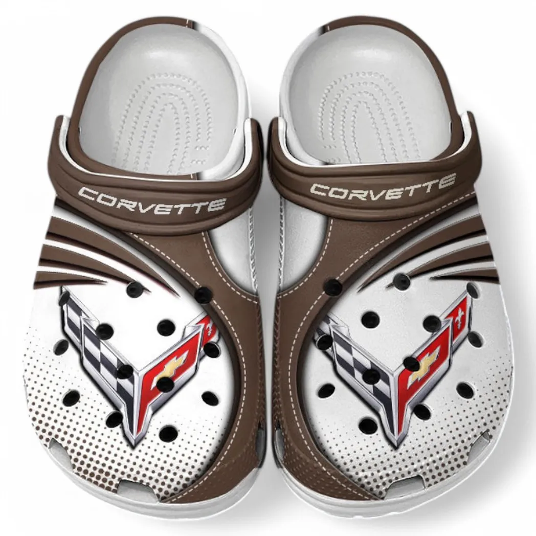 Chevrolet Corvette Crocs Sandals For Men Women, Gift For Chevrolet Corvette Fan CAR181031525705 - Brown