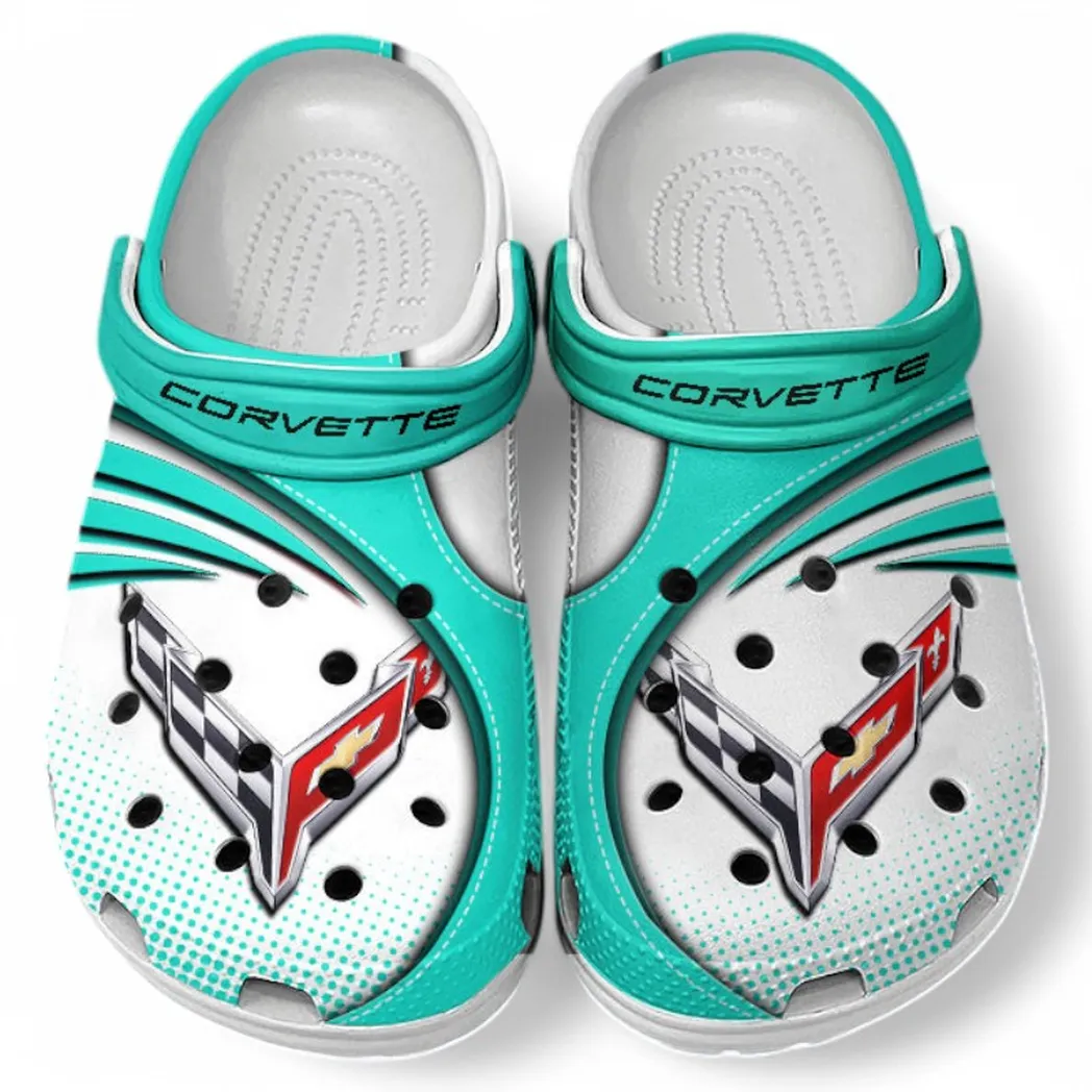 Chevrolet Corvette Crocs Sandals For Men Women, Gift For Chevrolet Corvette Fan CAR181031525705 - Cyan