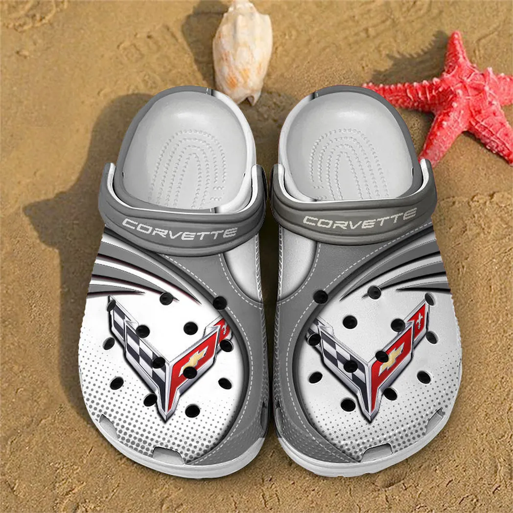 chevrolet corvette crocs sandals for men women gift for chevrolet corvette fan car181031525705 gray