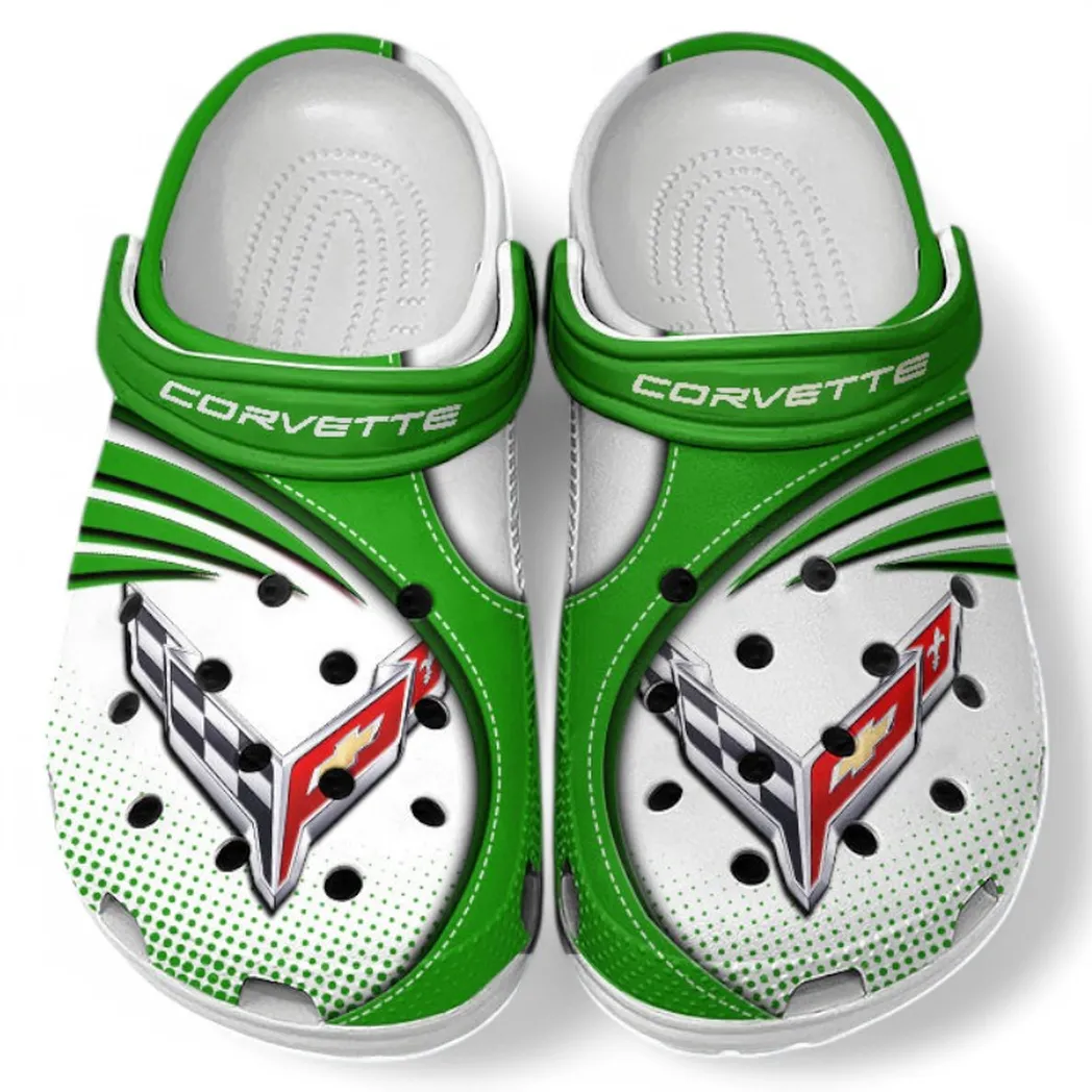 Chevrolet Corvette Crocs Sandals For Men Women, Gift For Chevrolet Corvette Fan CAR181031525705 - Green