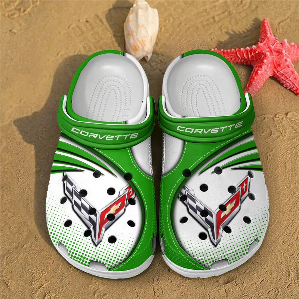 chevrolet corvette crocs sandals for men women gift for chevrolet corvette fan car181031525705 green fog8u