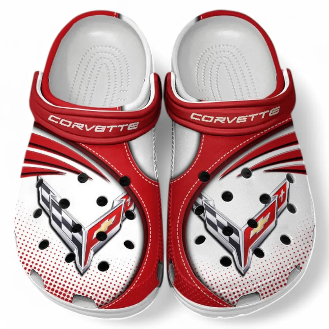 Chevrolet Corvette Crocs Sandals For Men Women, Gift For Chevrolet Corvette Fan CAR181031525705 - Red