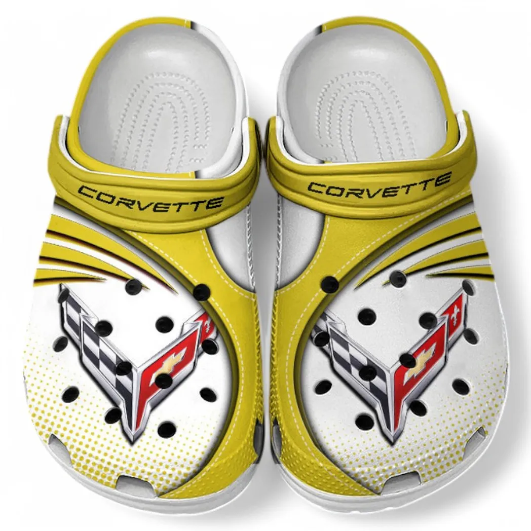 Chevrolet Corvette Crocs Sandals For Men Women, Gift For Chevrolet Corvette Fan CAR181031525705 - Yellow