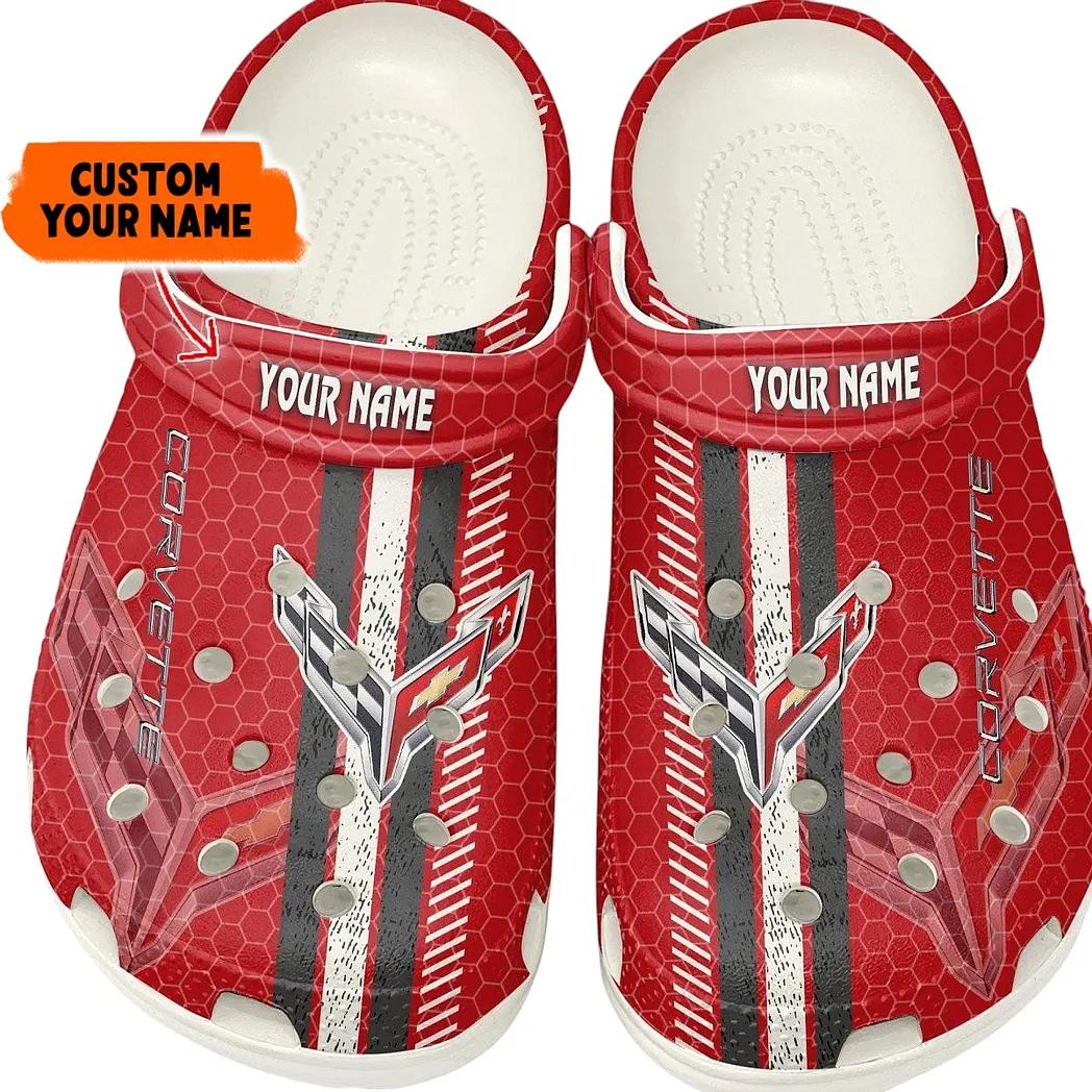 chevrolet corvette crocs shoes gift for chevrolet corvette lovers birthday gift for husband boyfriend car82022025574 white