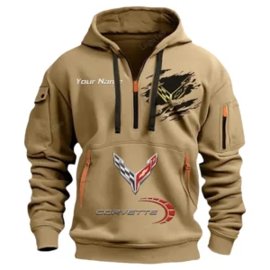 chevrolet corvette half zip hoodie car113021425782 best gift for him husband boyfriend khaki c9fij