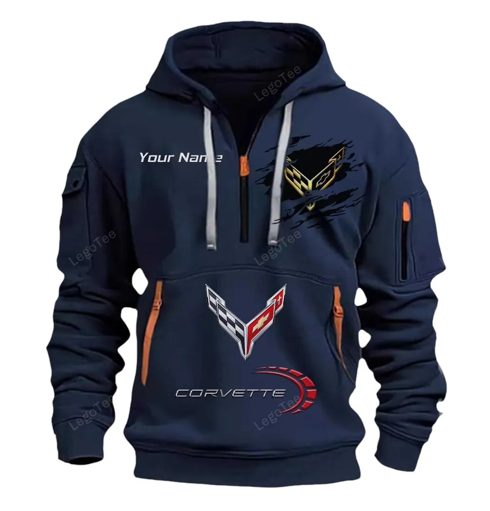 chevrolet corvette half zip hoodie car113021425782 best gift for him husband boyfriend navy 9gubg