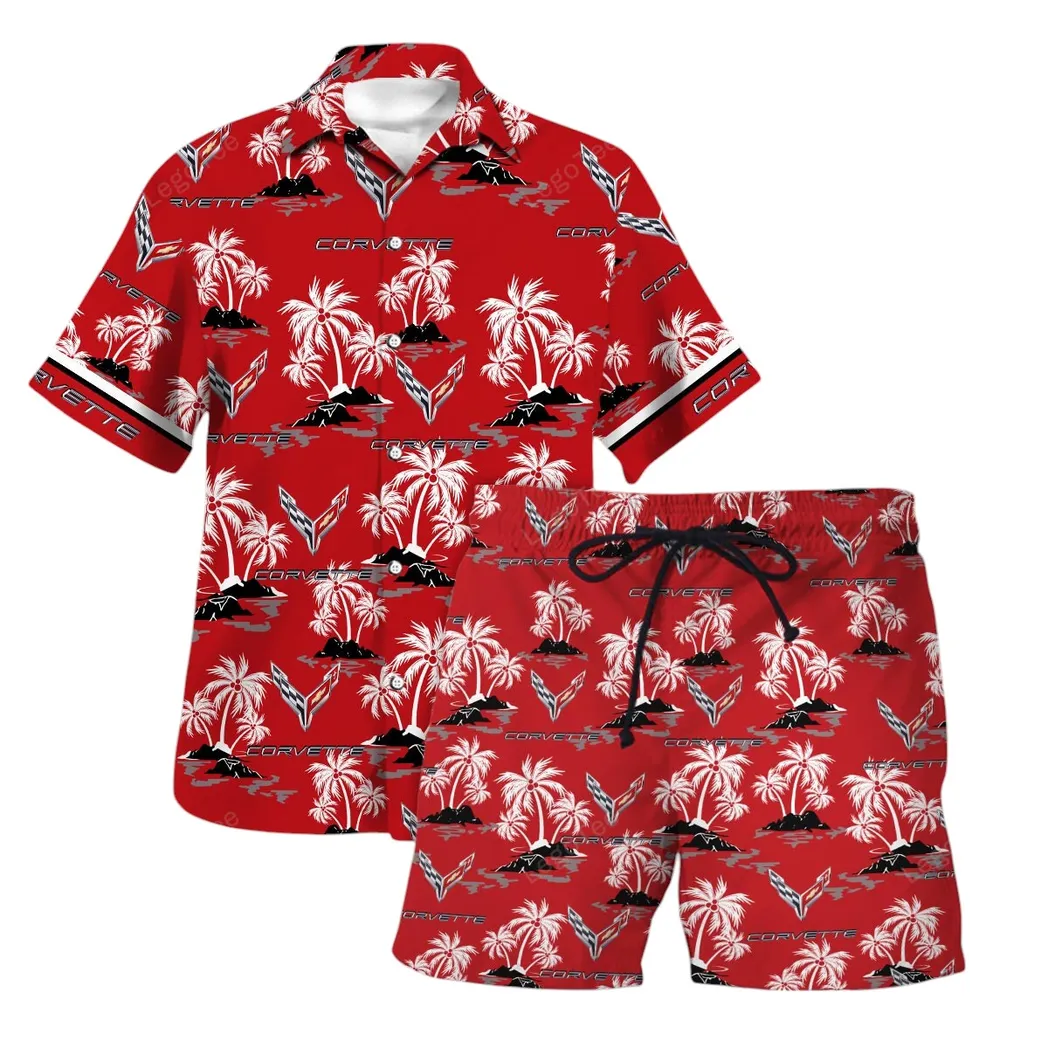 chevrolet corvette hawaiian shirt set for men gift for chevrolet corvette lovers gift for him husband boyfriend car144021125461 1 jj6fk