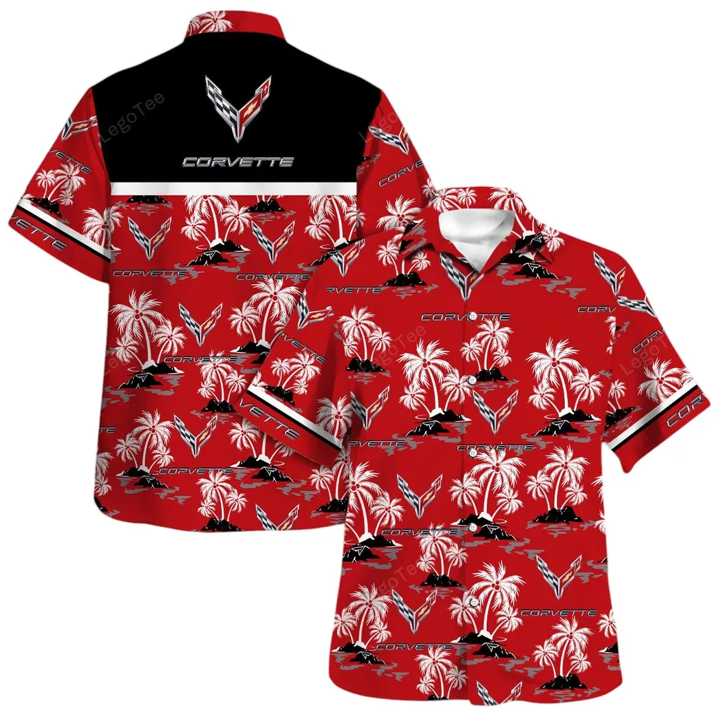 chevrolet corvette hawaiian shirt set for men gift for chevrolet corvette lovers gift for him husband boyfriend car144021125461 1 jmyh4