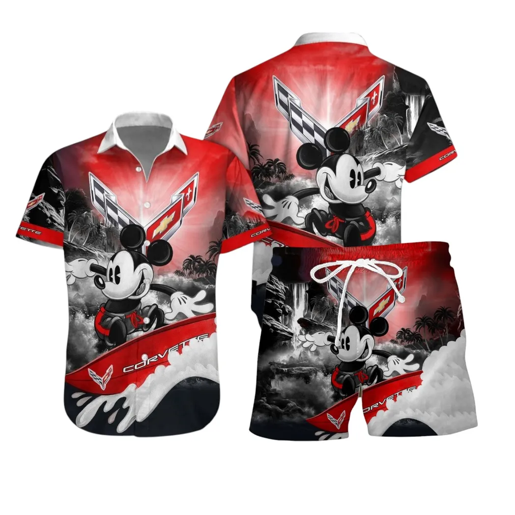 chevrolet corvette hawaiian shirt set gift for chevrolet corvette lovers gift for him husband boyfriend car53030625015 zvuc4