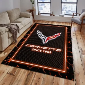 Chevrolet Corvette Rug, All Over Print Carpet For Chevrolet Corvette Lovers CAR5202192511 - Orange