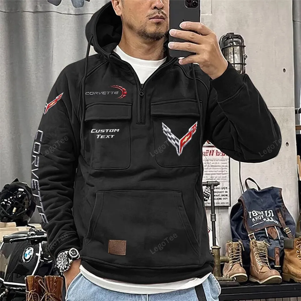 chevrolet corvette tactical quarter zip hoodie car106021525055 gifts for men him husband boyfriend black 1kckw