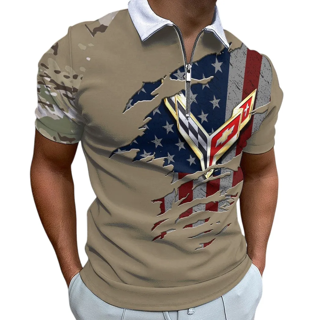 chevrolet corvette zipper polo shirt gift for chevrolet corvette lovers gift for him husband boyfriend car340213017 1 vzjfu