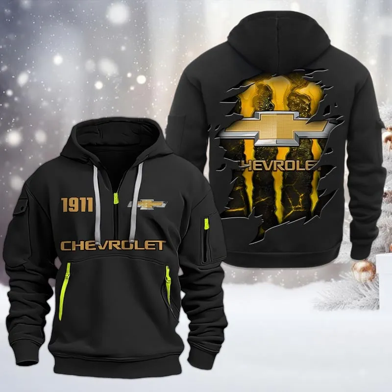 chevrolet half zip hoodie all over print half zip hoodies for men car198032727 black ndhps