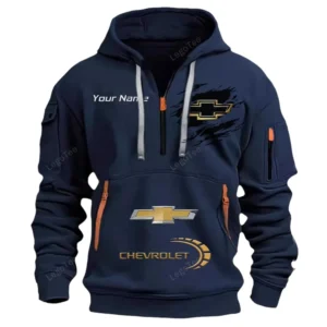 Chevrolet Half Zip Hoodie CAR113021425786, Best Gift for Him, Husband, Boyfriend - Navy