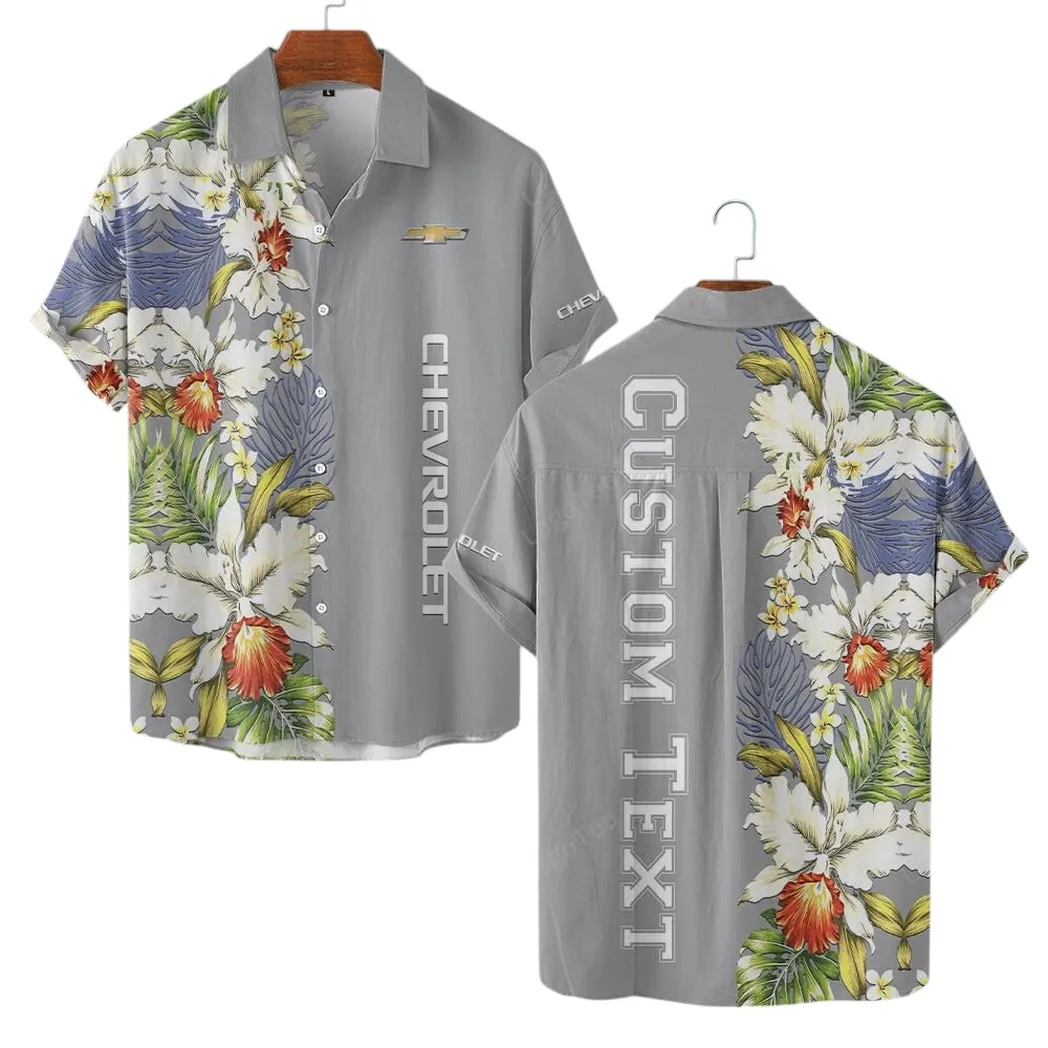 Chevrolet Hawaiian Shirt For Men, Gift For Chevrolet Lovers, Gift For Him, Husband, Boyfriend CAR1230304005 - Grey
