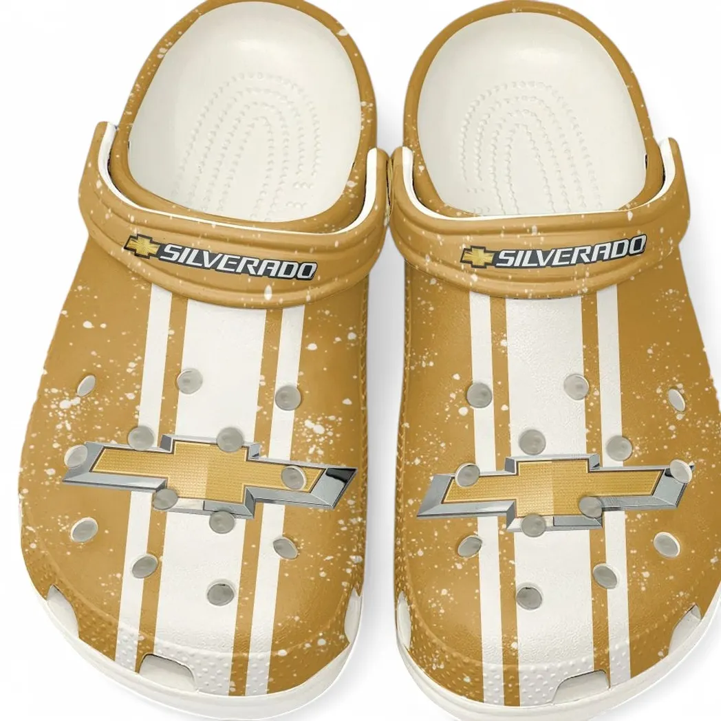 Chevrolet Silverado Crocs, Gift For Chevrolet Silverado Lovers, Gift For Him, Husband, Boyfriend CAR62022025009 - White