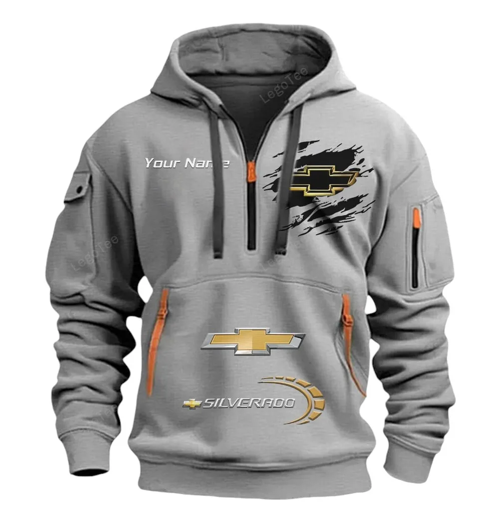 chevrolet silverado half zip hoodie car113021425793 best gift for him husband boyfriend gray