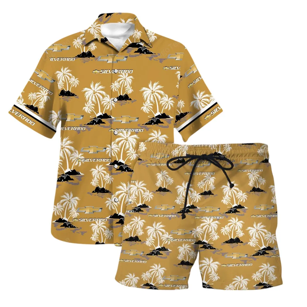Chevrolet Silverado Hawaiian Shirt Set For Men, Gift For Chevrolet Silverado Lovers, Gift For Him, Husband, Boyfriend CAR144021125487-1