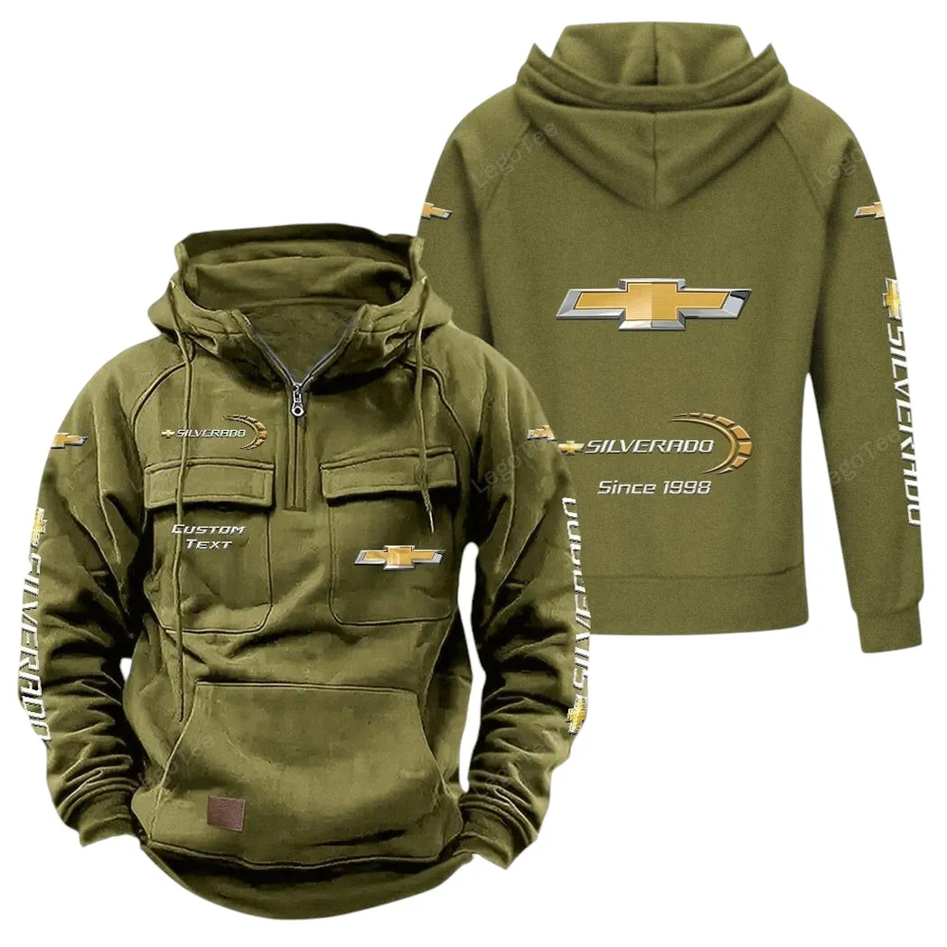 chevrolet silverado tactical quarter zip hoodie gift for chevrolet silverado lovers gift for him husband boyfriend army green car96021425744 1