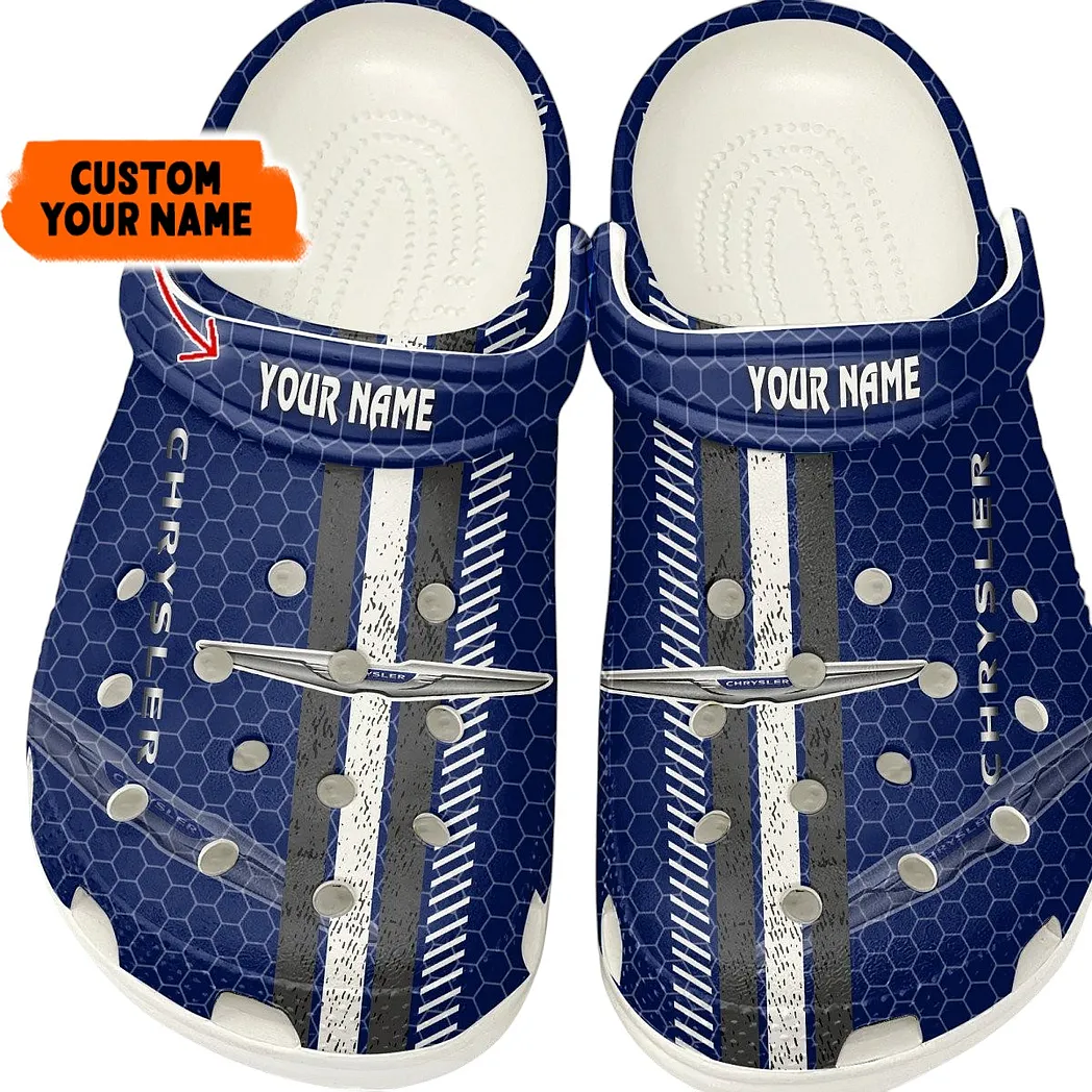 Chrysler Crocs Shoes Gift For Chrysler Lovers, Birthday Gift For Husband, Boyfriend CAR82022025576 - White