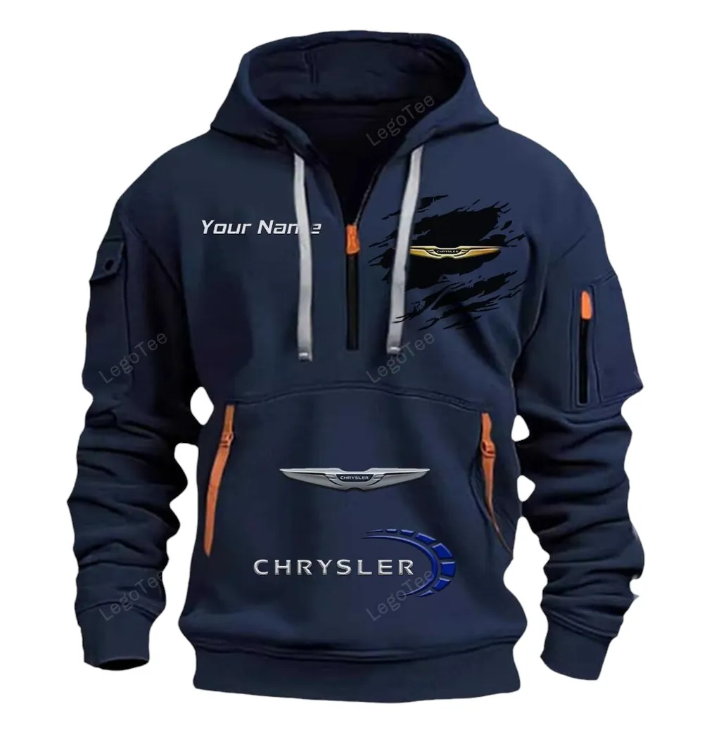 chrysler half zip hoodie car113021425821 best gift for him husband boyfriend navy