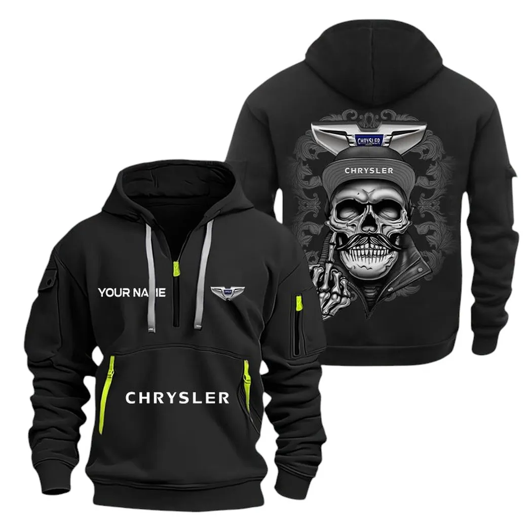 Chrysler Half Zip Hoodie For Men, Gift For Chrysler Fan CAR166022625124 - Black