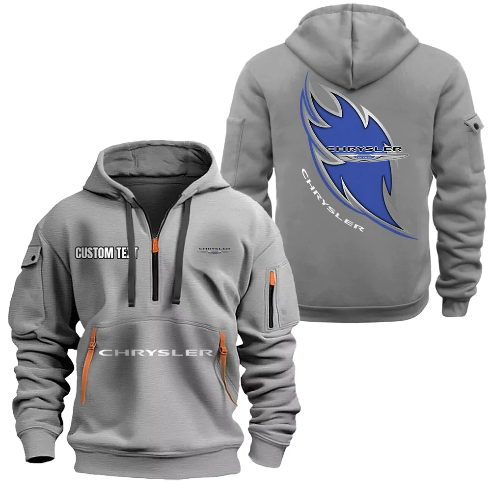 chrysler hoodie half zipper car1701112061 car all over print hoodie half zipper gray r3rbr