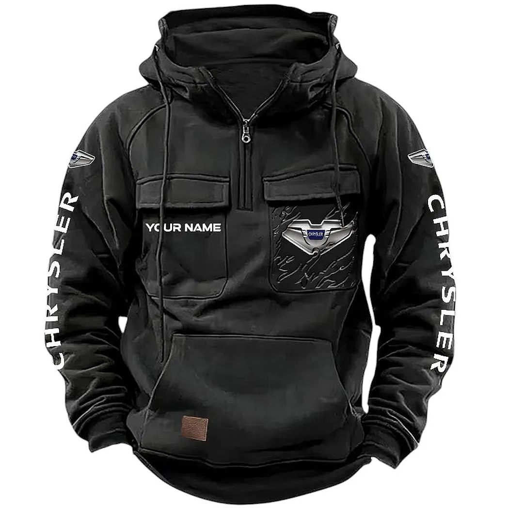 Chrysler Hoodie Tactical Quarter Zip, Gift For Chrysler Lovers CAR164022425156 - Black