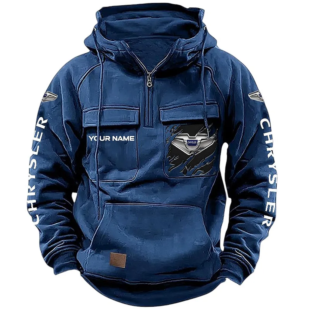 Chrysler Hoodie Tactical Quarter Zip, Gift For Chrysler Lovers CAR164022425156 - Dark Blue