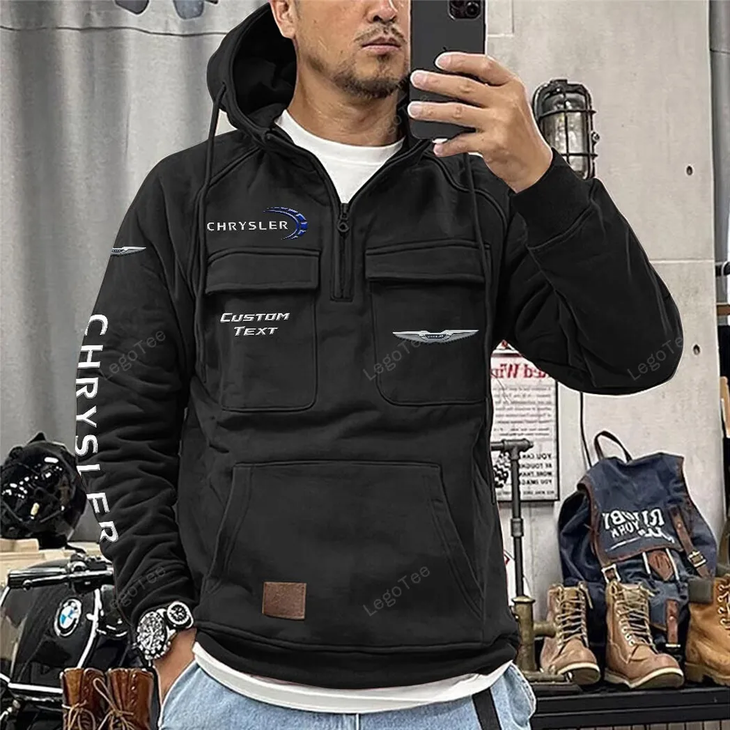chrysler tactical quarter zip hoodie car106021525058 gifts for men him husband boyfriend black v8cgn