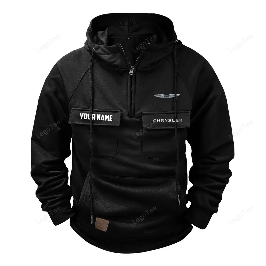 Chrysler Tactical Quarter Zip Hoodie, Gift For Chrysler Lovers, Gift For Him, Husband, Boyfriend - Black CAR109021425412-2