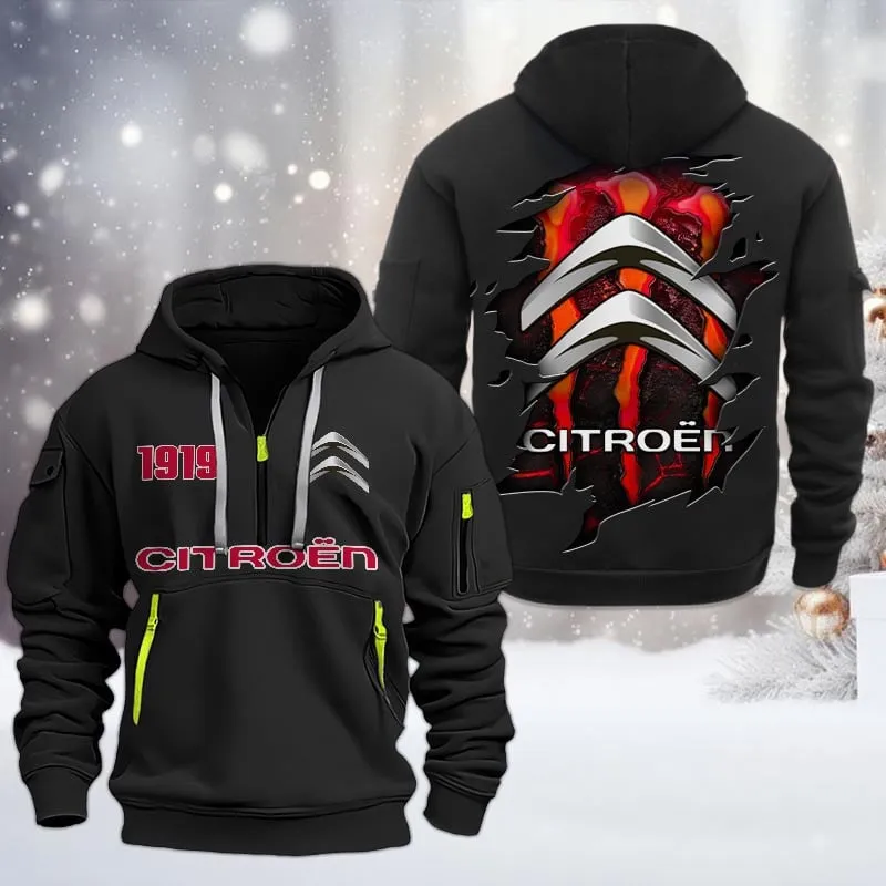 citroen half zip hoodie all over print half zip hoodies for men car198032783 black pfrqs