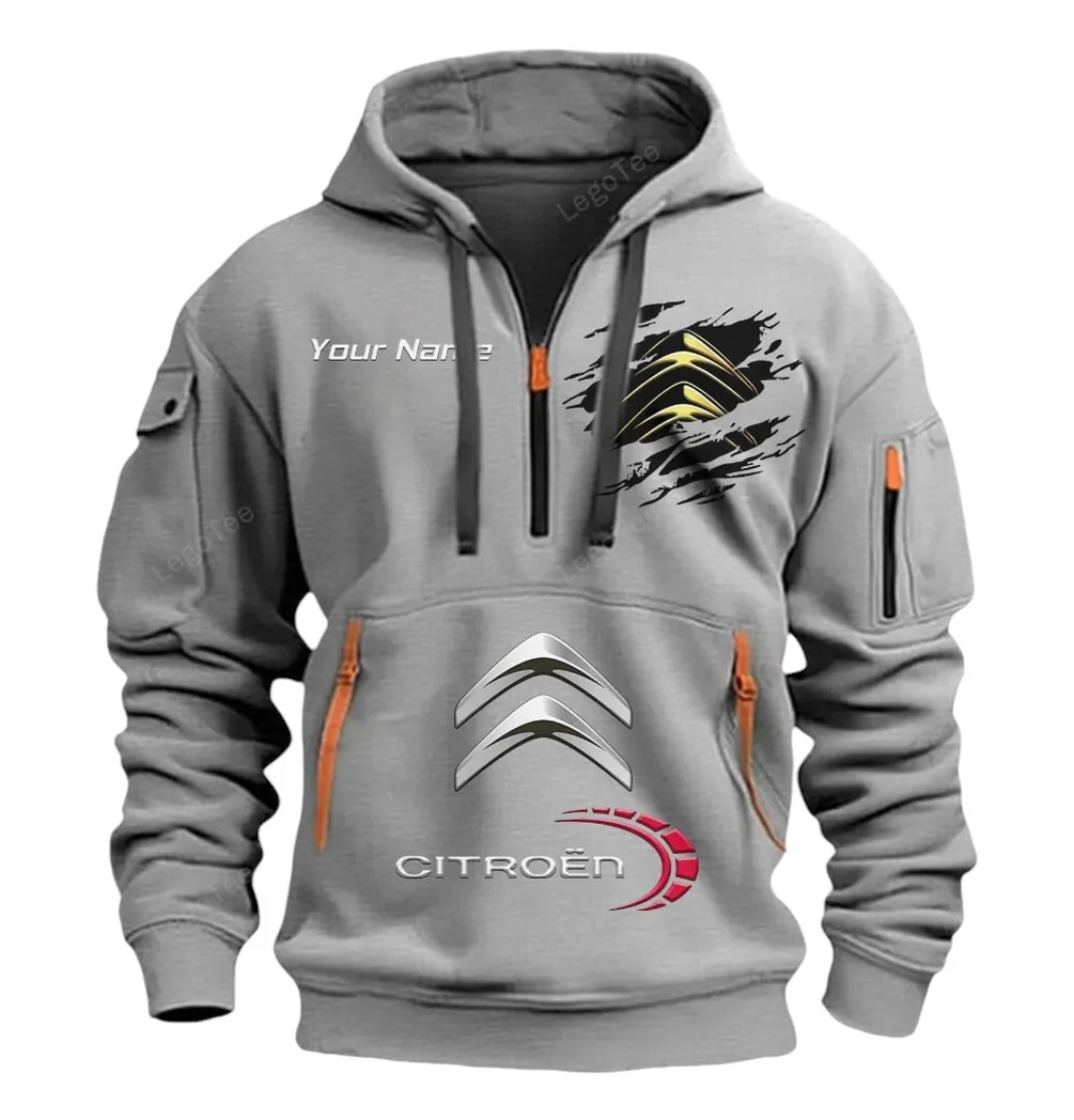 citroen half zip hoodie car113021425815 best gift for him husband boyfriend gray lqpcj