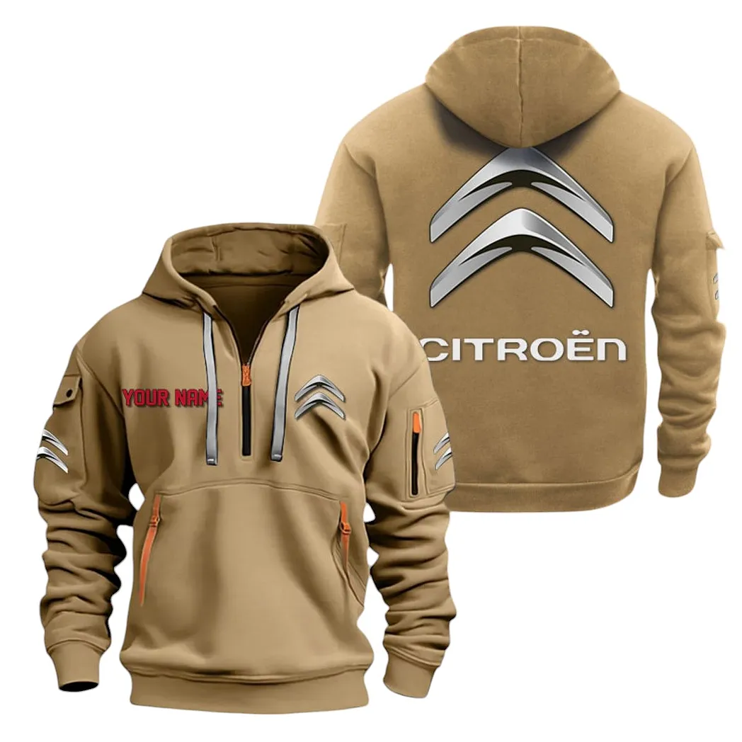 citroen half zip hoodie for men gift for citroen lovers car20022125754 khaki tpabd