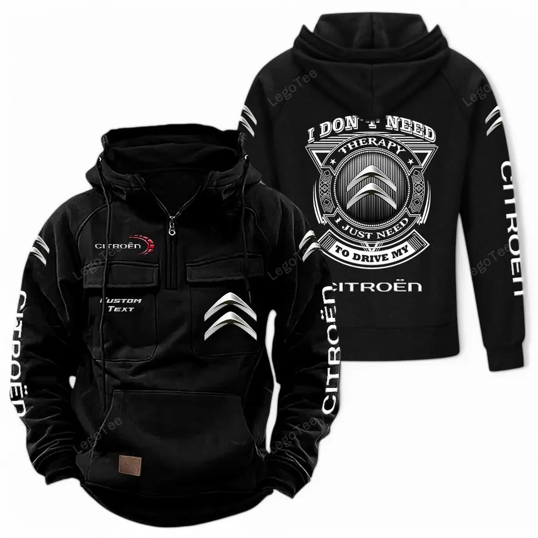 citroen tactical quarter zip hoodie car106021525044 gifts for men him husband boyfriend black