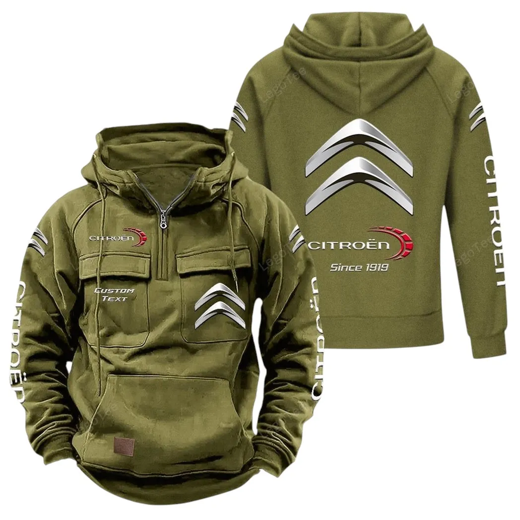 citroen tactical quarter zip hoodie gift for citroen lovers gift for him husband boyfriend army green car96021425741 1 e7uyg