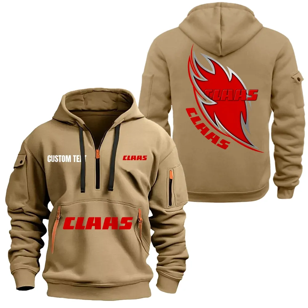 claas hoodie half zipper car1701112062 car all over print hoodie half zipper khaki 1ncmk