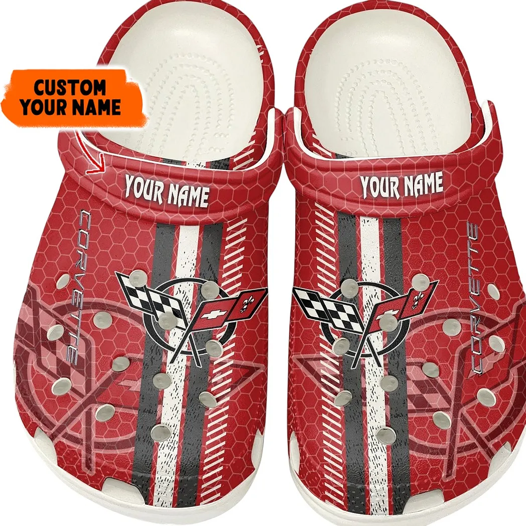 Corvette C5 Crocs Shoes Gift For Corvette C5 Lovers, Birthday Gift For Husband, Boyfriend CAR82022025579 - White