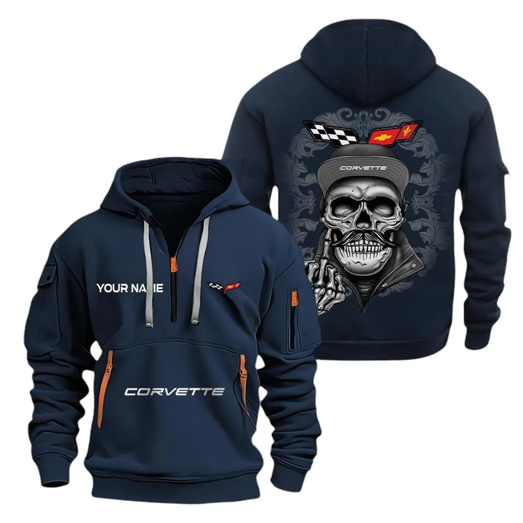 Corvette c6 Half Zip Hoodie For Men, Gift For Corvette c6 Fan CAR166022625132 - Navy