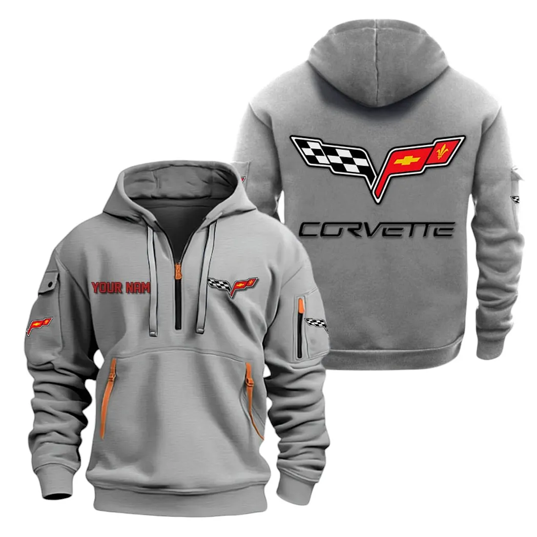corvette c6 half zip hoodie for men gift for corvette c6 lovers car20022125706 gray klqcy