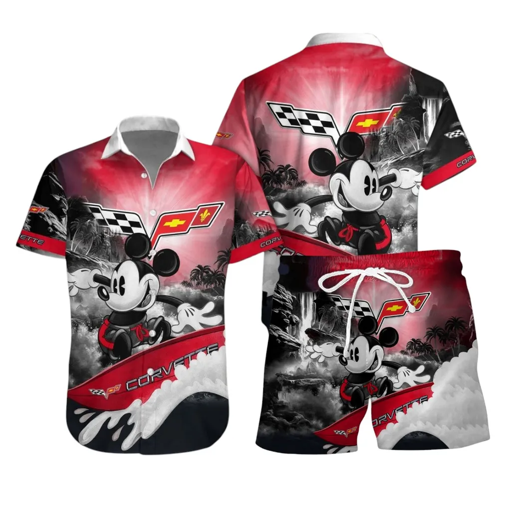 corvette c6 hawaiian shirt set gift for corvette c6 lovers gift for him husband boyfriend car53030625022