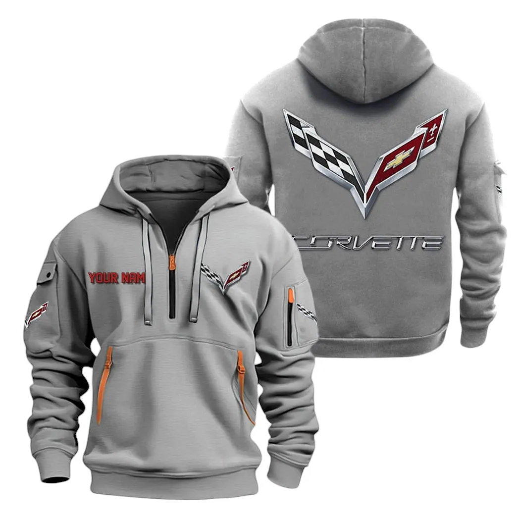 corvette c7 half zip hoodie for men gift for corvette c7 lovers car20022125696 gray erjdd