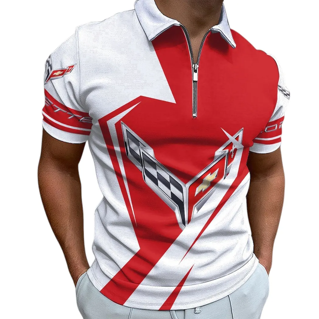 corvette c8 zipper polo shirt gift for corvette c8 lovers gift for him husband boyfriend car3202122517
