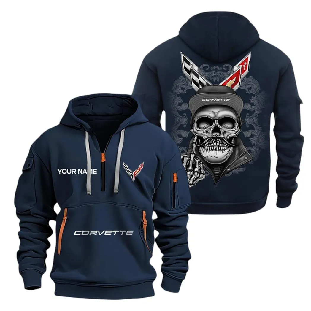corvette half zip hoodie for men gift for corvette fan car166022625111 navy 2myys