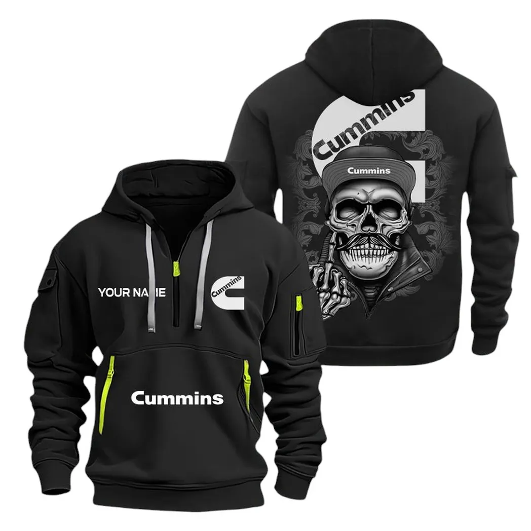 cummins half zip hoodie for men gift for cummins fan car166022625231 black vryyq