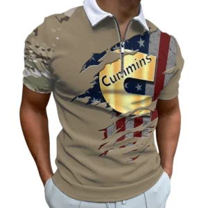 Cummins Zipper Polo Shirt, All Over Print Shirt For Cummins Fan CAR340213024-1