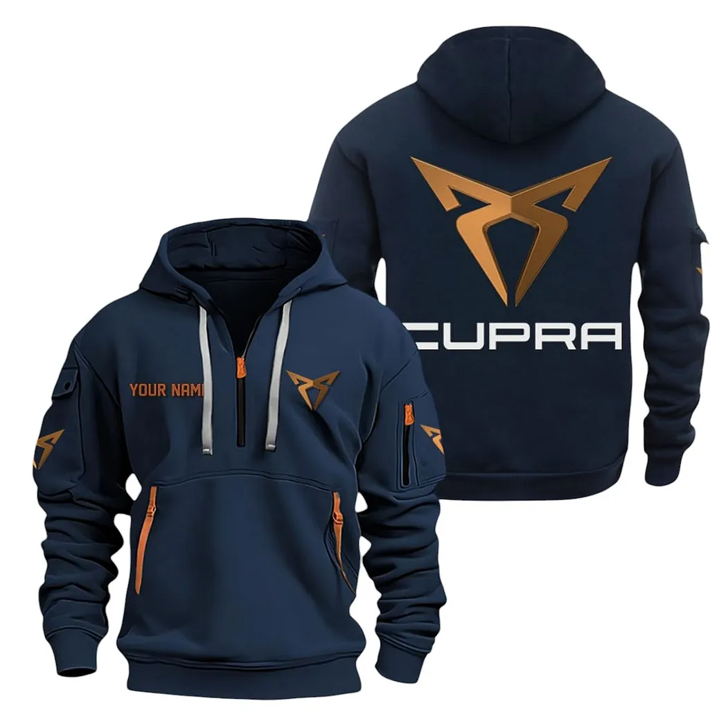 Cupra Half Zip Hoodie For Men, Gift For Cupra Lovers CAR20022125753 - Navy